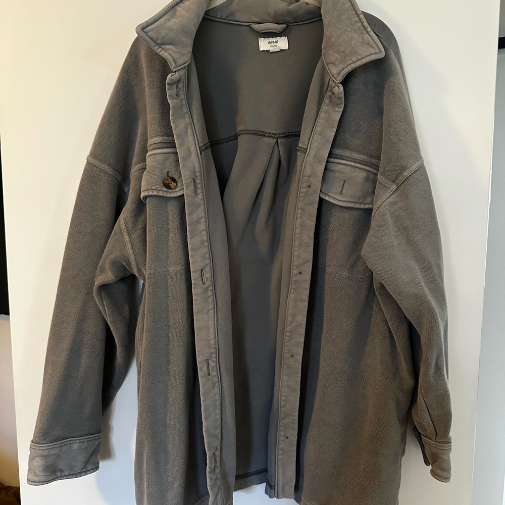 Gray Button-Up Jacket